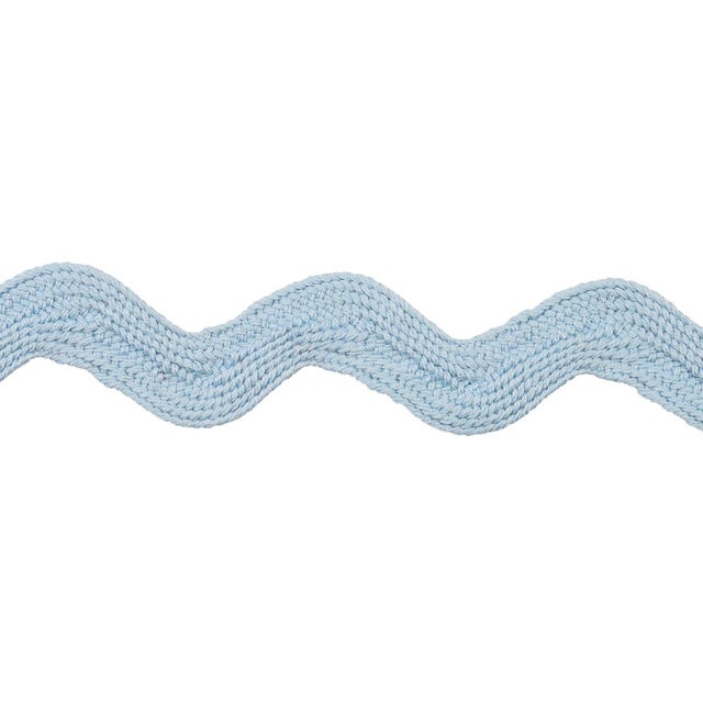 Contemporary Sample - Schumacher Ric Rac Tape Large Tape in Pale Blue For Sale - Image 3 of 3