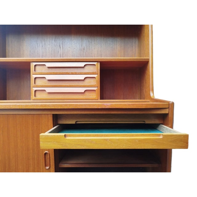 Danish Teak Secretaire with Bookcase from Larsens Møbler, 1960s For Sale - Image 13 of 15