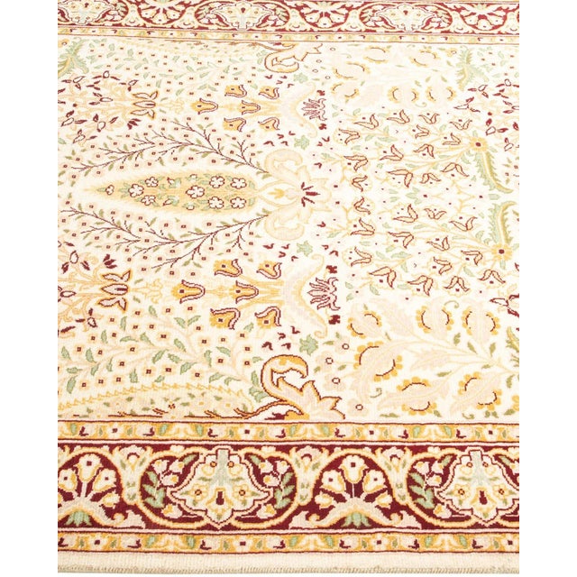 Solo Rugs Mogul, One-of-a-Kind Hand-Knotted Area Rug in Ivory, 4' 1" x 5' 10" For Sale - Image 4 of 8