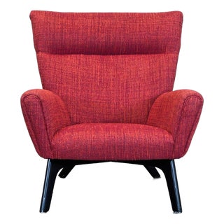 Room & Board Boden Red Lounge Chair With Modern Black Legs For Sale