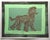 Dog, Brown French Poodle in shades of army green, mint green, beige, antique white, brown with a double dry brushed...