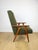 Wood Vintage Lounge Chair in Green Olive Boucle, 1970s For Sale - Image 7 of 11