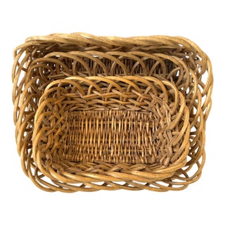 Vintage French Nesting Baskets For Sale