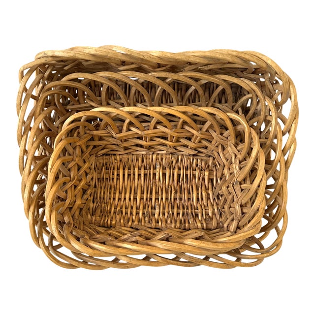 Vintage French Nesting Baskets For Sale