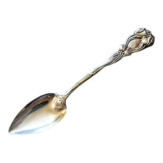Early 20th Century Durgin Magnolia Sterling Silver 5 5/8" Grapefruit Citrus Spoon - 'Abe' Mono For Sale