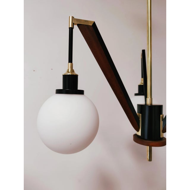 Vintage Brass & Wooden Ceiling Lamp from Stilnovo, in Flawless conditions. Designed 1960 to 1969 This piece is designed in...