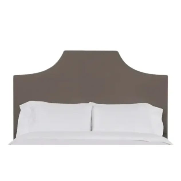 Kit California King Headboard, Mushroom Velvet For Sale