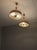 Wood Pendant Lights attributed to Paavo Tynell with Hand-Painted Glass Diffusers attributed to Kyllikki Salmenhaara for Taito Oy, Finland, 1940s, Set of 2 For Sale - Image 7 of 18