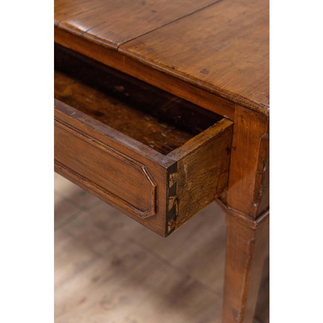French 19th Century Walnut Desk with Carved Apron and Lateral Drawer For Sale - Image 11 of 12