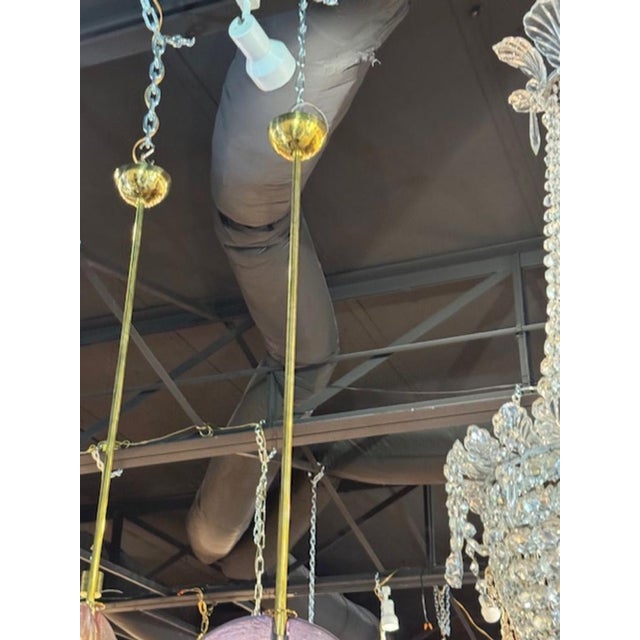 Contemporary Murano Glass Lollipop Pendant in Lavender For Sale - Image 4 of 6