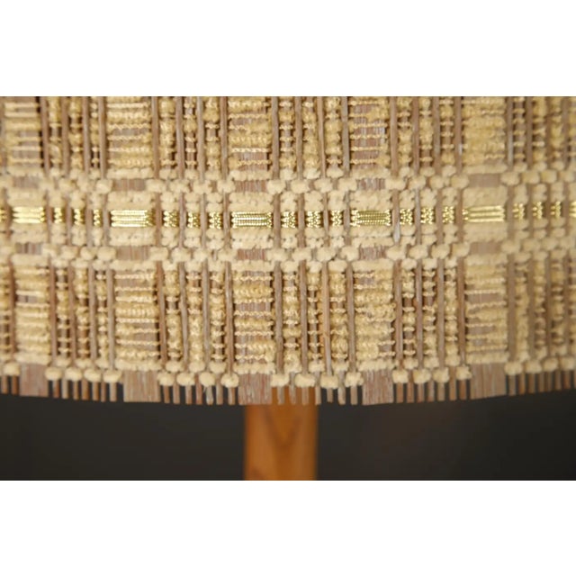 Wood Maria Kipp Mid-Century Modern Natural & Pale Gold Checker Weave Lampshade, 1960s For Sale - Image 7 of 11
