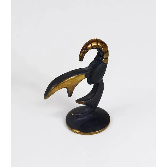 Brass Scorpio Zodiac Figurine attributed to Walter Bosse for Hertha Baller, Austria, 1950s For Sale - Image 6 of 7