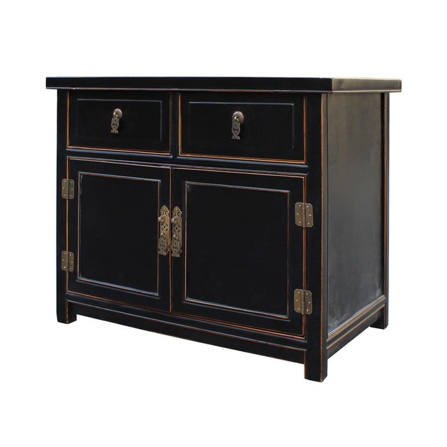 Oriental Chinese Black Lacquer Chairish