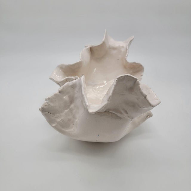 Ceramic Anna Kasabian Abstract Hand Formed Art Pottery Bowl For Sale - Image 7 of 10