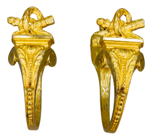 Late 19th Century Empire Revival French Gilt Bronze Curtain Tiebacks, 1890s, Set of 2