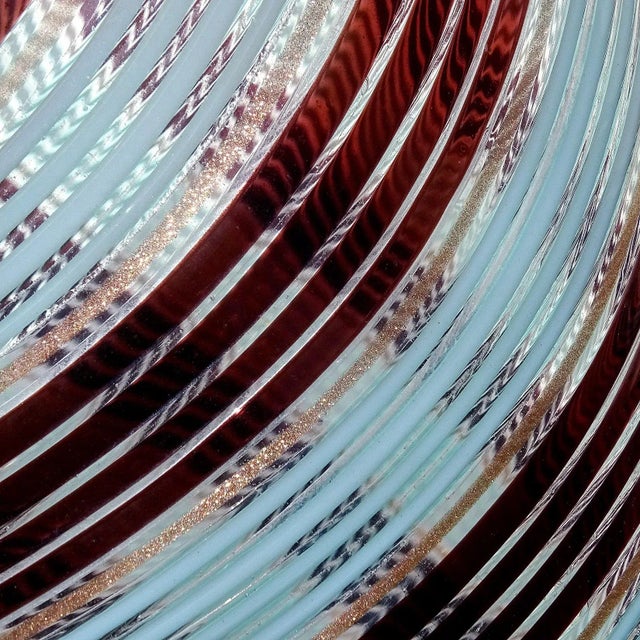 Aureliano Toso Dino Martens Murano Vintage Blue Black Copper Aventurine Italian Art Glass Centerpiece Flower Vase For Sale - Image 4 of 11