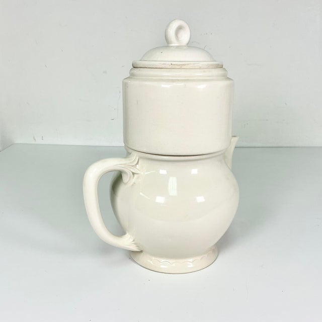 Vintage Farmhouse Art Deco Boho Chic Porcelier Vitrequs Drip Coffee Purcolator, 6 Cup Size For Sale - Image 4 of 13