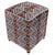 Wood Boho Chic Velvet Upholstered Ottoman For Sale - Image 7 of 9