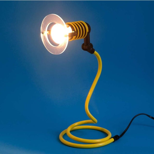 1980s Pair of a Yellow Spiral Desk Lamps, Memphis Style, 1980s. For Sale - Image 5 of 6