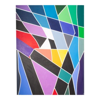 1970s Abstract Acrylic on Canvas Painting by Halim Scott For Sale