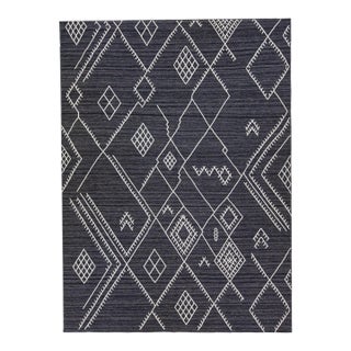 Early 21st Century Modern Kilim Grey Flatweave Wool Rug With Geometric Motif by Apaadana For Sale