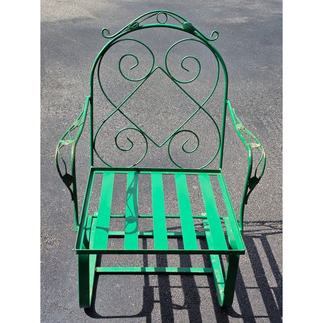 Mid-Century Modern Vintage Mid-Century Style Meadowcraft Wrought Iron Counterlever Lounge Chair For Sale - Image 3 of 8