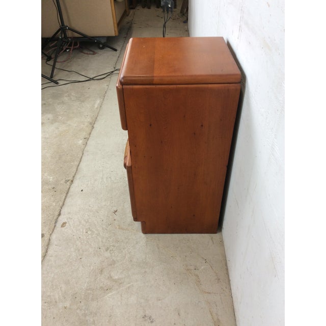 Mid Century Modern Nightstand With Drawer & Drop Front Cabinet by Heywood Wakefield For Sale - Image 9 of 17