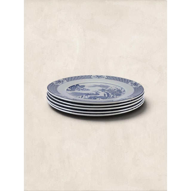 Antique English Wood & Sons "Yuan" Blue & White Transferware Dinner Plates, Set of 5 Yuan is a pattern that serious...