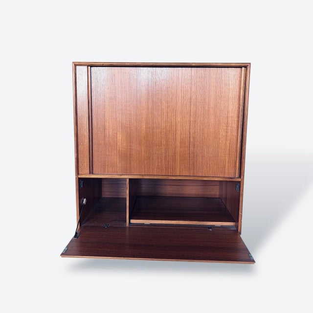 Mid-Century Modern Danish Teak Tambour Door Drinks Cabinet, 1960s For Sale - Image 4 of 6