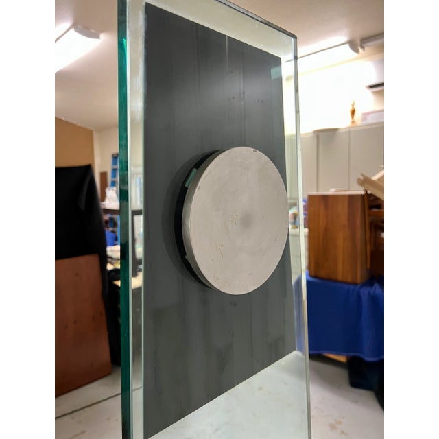 Glass and Chrome Long Case Clock Attributed to Pace Furniture For Sale - Image 11 of 12