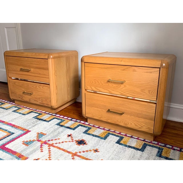 Vintage 1980s Postmodern Blonde Wood Nightstands a Pair Chairish