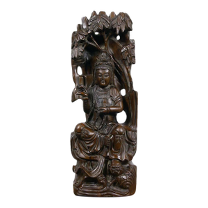 Mid 20th Century Chinese Wood Carved Kwan Yin Statuary