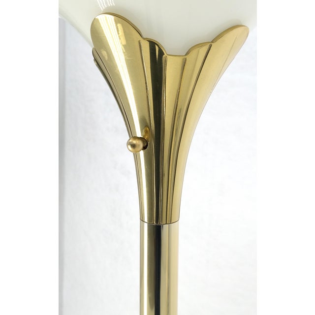 Pair of Clover Shape Base Trumpet Shades Brass Floor Lamps c1970s For Sale - Image 16 of 18