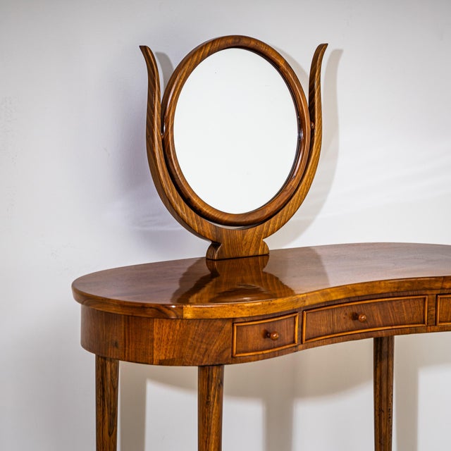 Brown Vanity Table, attributed to Paolo Buffa, Italy, Mid-20th Century For Sale - Image 8 of 8
