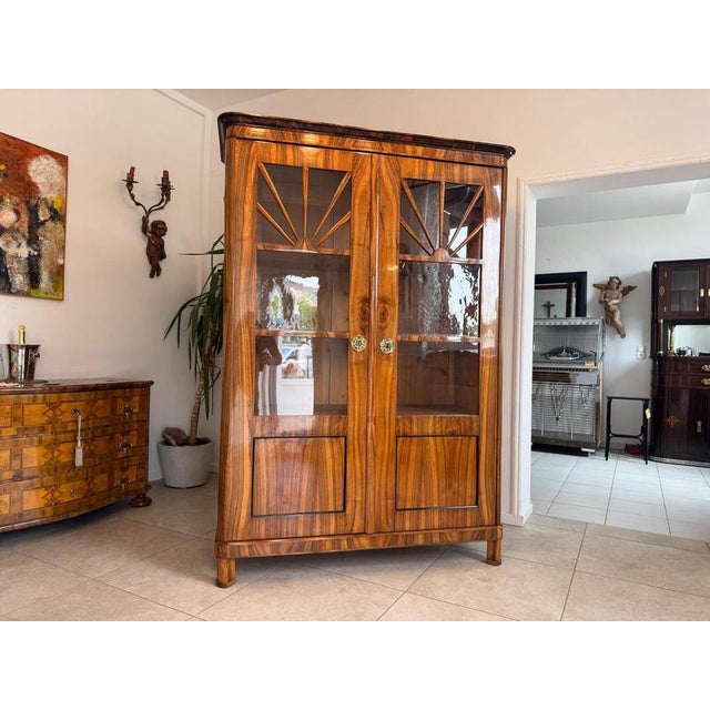 Sunburst Display Cabinet circa 1820 – Original Biedermeier Display Cabinet with Spectacular Double Radiant Panel |...