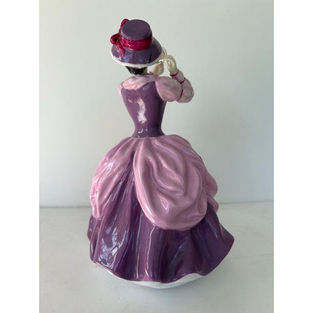 Royal Doulton Royal Doulton England “Lady Pamela” Porcelain Figurine With Hand Mirror, 1973 For Sale - Image 4 of 6