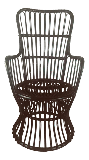 Vintage 70’s Rattan Peacock Chair in the Manner of Albini
