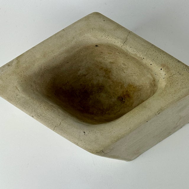 Vintage Cast Concrete Small Dish in an Angular Diamond Shape For Sale In New York - Image 6 of 9