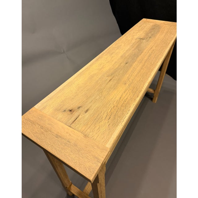 Tan Hand Made Oak Console Table For Sale - Image 8 of 10