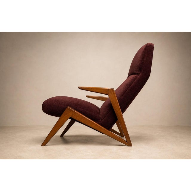 Textile Brazilian Modern Imbuia Wood & Mohair Lounge Armchair, Att. José Zanine Caldas, 1950s – Lot 881 For Sale - Image 7 of 18