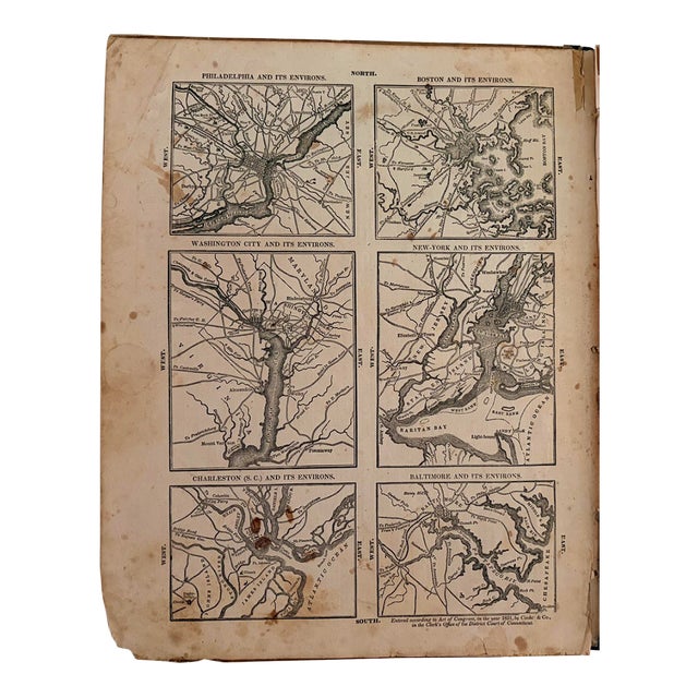 1831 Woodbridge Maps of Principal US Cities For Sale