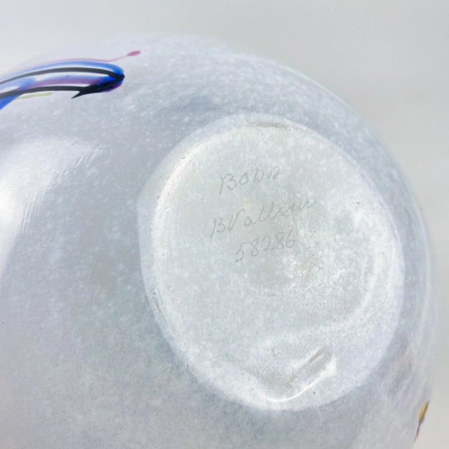 Large Bertil Vallien Kosta Boda Swedish Art Glass Bowl For Sale - Image 12 of 13