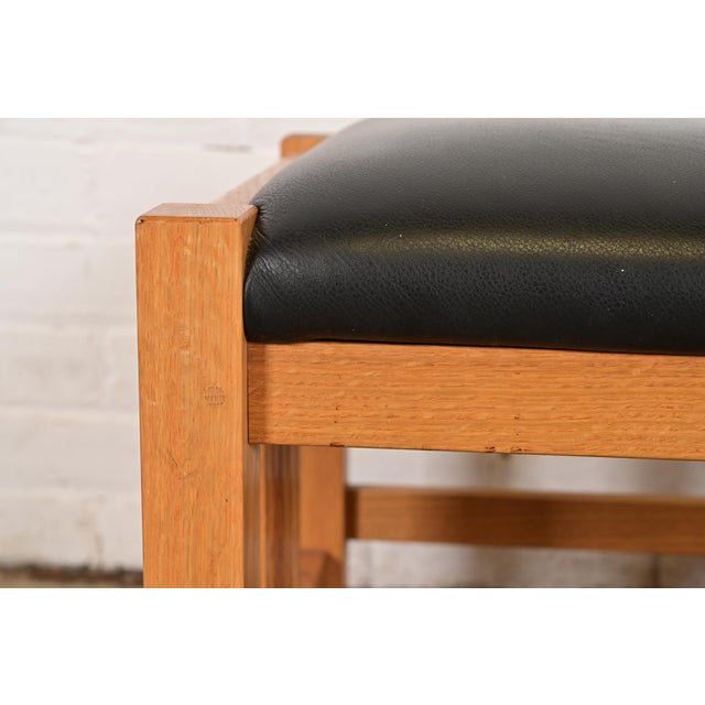 Wood Stickley Mission Oak Arts & Crafts Stools or Ottomans, Pair For Sale - Image 7 of 10