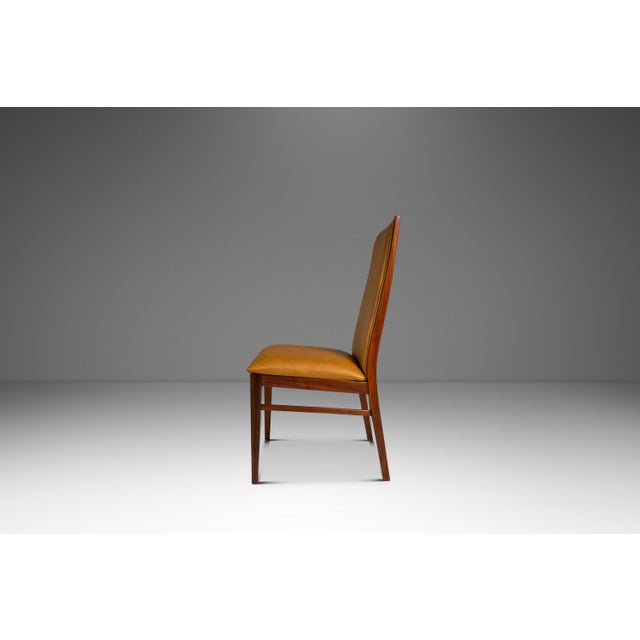 Brown Restored Mid-Century Modern High-Back Desk / Side/ Dining Chair in Walnut by Milo Baughman for Dillingham, Usa, C. 1960s For Sale - Image 8 of 18
