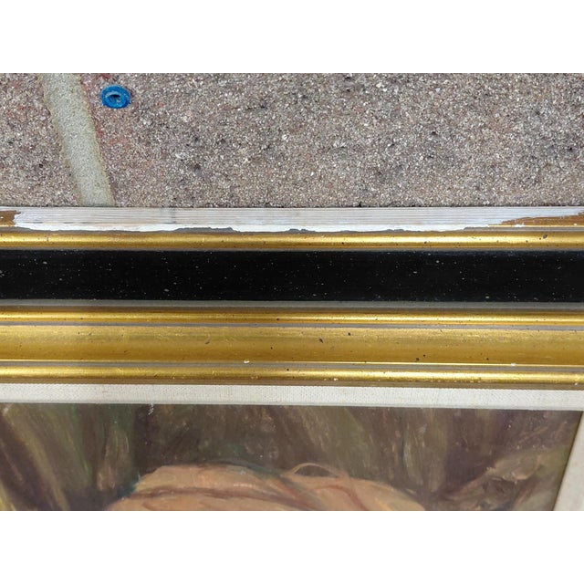 Yellow Framed Signed William Weintaraub Oil on Canvas "Beduin Boy" For Sale - Image 8 of 14