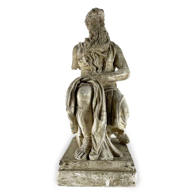 Italian Artist after Michelangelo, Moses, Early 1900s, Plaster For Sale - Image 9 of 9