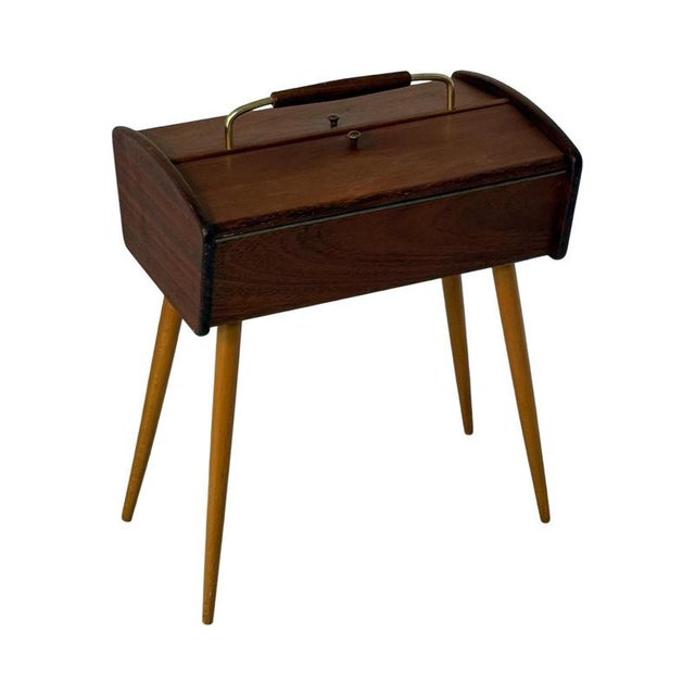 Vintage Scandinavian Sewing Box in Teak wood, Denmark, 1960s For Sale - Image 8 of 8