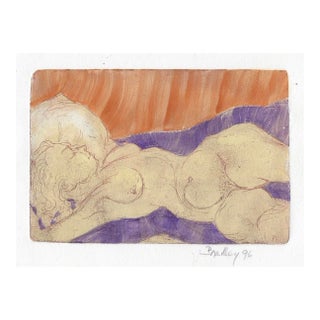 1996 Odalisque Color Etching by John Bradley For Sale