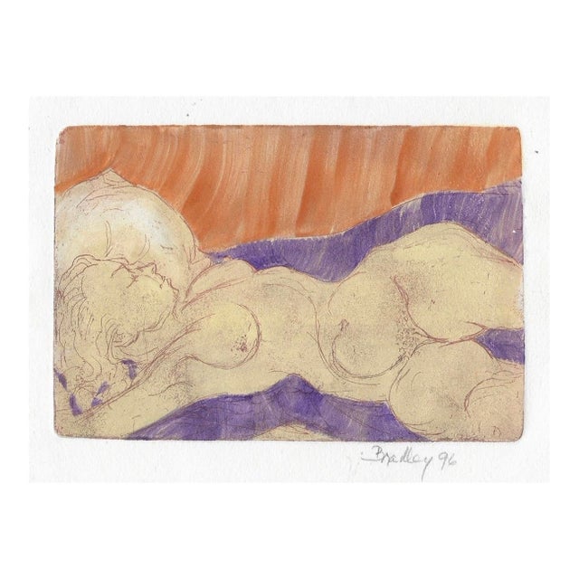 1996 Odalisque Color Etching by John Bradley For Sale