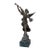Early 20th Century La Renommée Winged Victory Sculpture After L. & F. Moreau on Green Marble Base For Sale